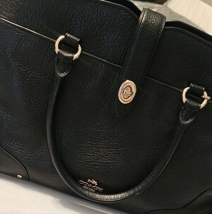 Coach Mercer Black Leather Tote Bag